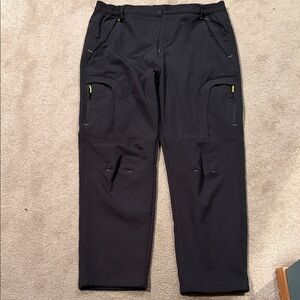 Two pair Men's Black Lined Cargo Pants - size 38 waist